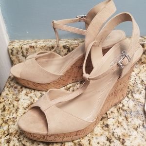 Lucas wedge sandals faux suede